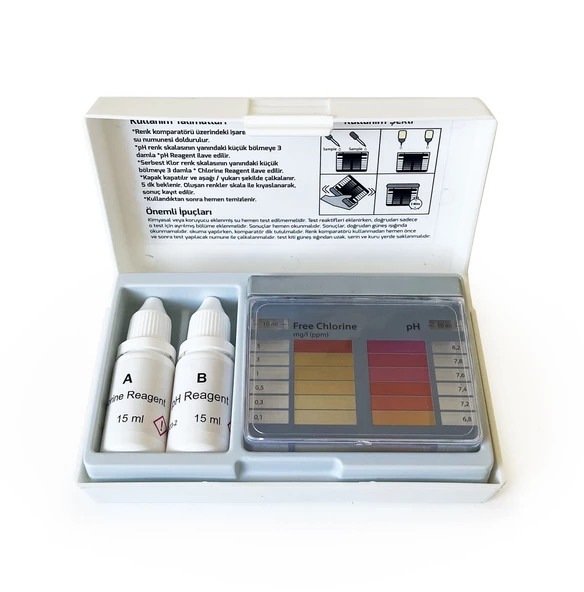 ChemBio PH ve Klor Test Kiti Havuz 0-5mg/l(ppm) Klor ve 6.8-8.2 PH - 6
