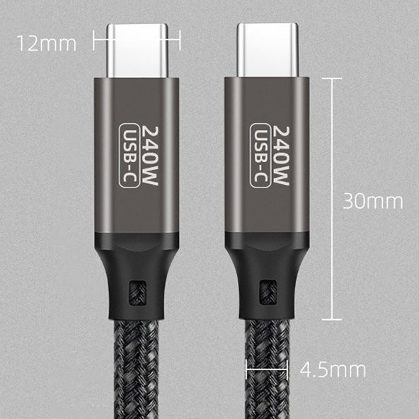 QG02 Type-C to Type-C PD 3.1 Data Kablosu 240W 480Mbps 1 Metre - 12