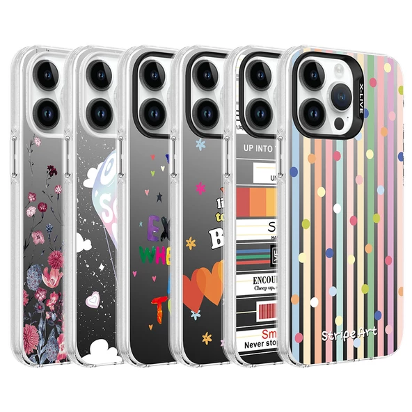 Apple iPhone 14 Pro Max Kılıf Desenli Silver Lüx Sert Kapak - 2