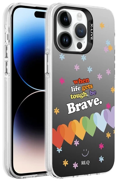 Apple iPhone 14 Pro Max Kılıf Desenli Silver Lüx Sert Kapak - 4