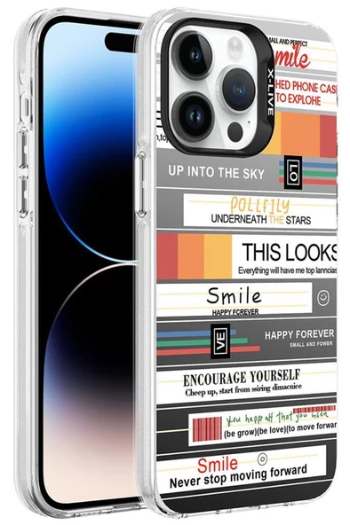 Apple iPhone 14 Pro Max Kılıf Desenli Silver Lüx Sert Kapak - 6