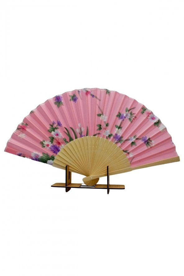 Japon Bambu Kumaş Yelpaze Çanta Boy Stant Hediyeli No.31 - 7