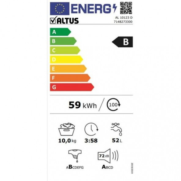 Altus AL 10123 D 10 kg 1200 Devir Çamaşır Makinesi - 2