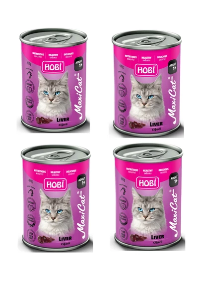 Hobi Maxicat Ciğerli Kedi Konserve 400 Gr X 4 Adet