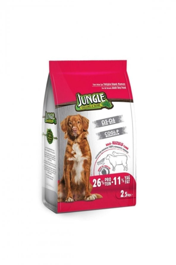 Jungle Kuzu Etli Yetişkin Köpek Maması 2.5 Kg