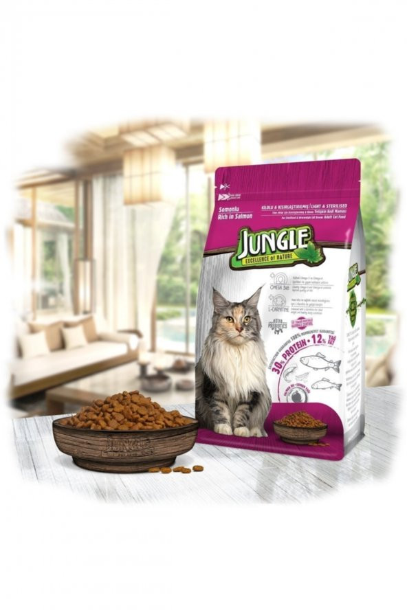 Jungle Sterilised Somonlu Kedi Maması 500 Gr
