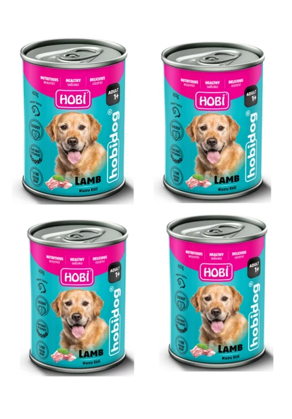 Hobi Hobidog Kuzu Etli Yetişkin Köpek Konservesi 400 Gr X 4 Adet