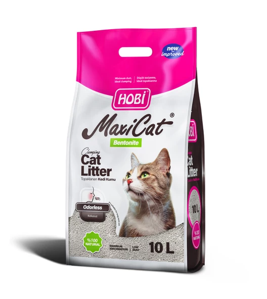 Hobi Maxicat Kokusuz Bentonit Kedi Kumu 10 Litre ürün görseli