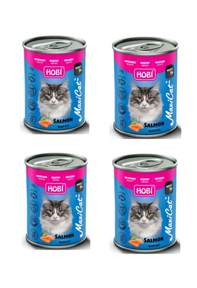 Hobi Maxicat Somonlu Kedi Konserve 400 Gr X 4 Adet