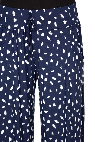 Barem Kadın Elisa Asimetrik Benekler Penye Pantolon Etek Lacivert - Resim 2