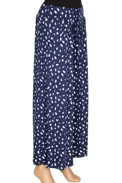 Barem Kadın Elisa Asimetrik Benekler Penye Pantolon Etek Lacivert - Resim 3