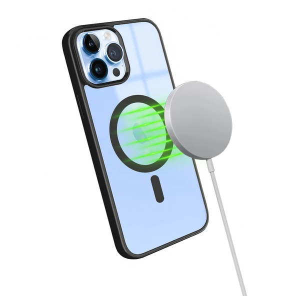 iPhone 13 Pro Max Magsafe Özellikli Renkli Clear Case Kapak - 9