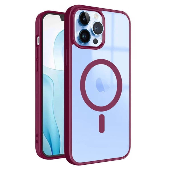 iPhone 13 Pro Max Magsafe Özellikli Renkli Clear Case Kapak - 6