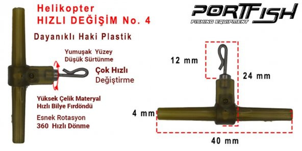 Portfish Quick Change Terminal Tackle T Fırdöndü (Sissy Aparatı) - Resim 3
