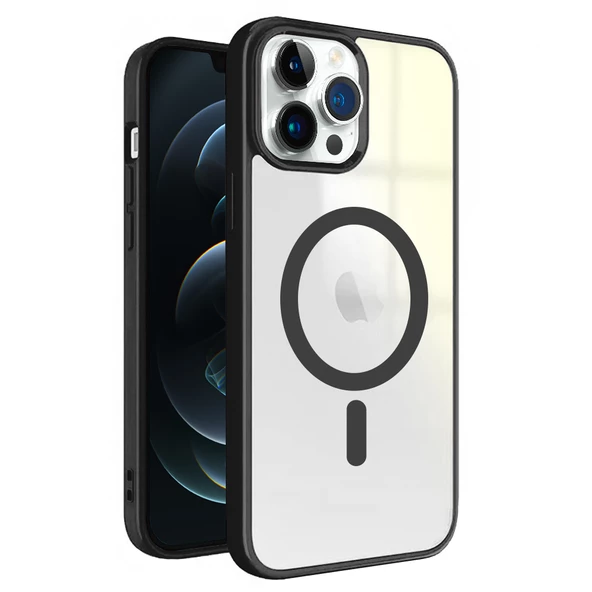 iPhone 12 Pro Max Magsafe Özellikli Renkli Clear Case Kapak - 5