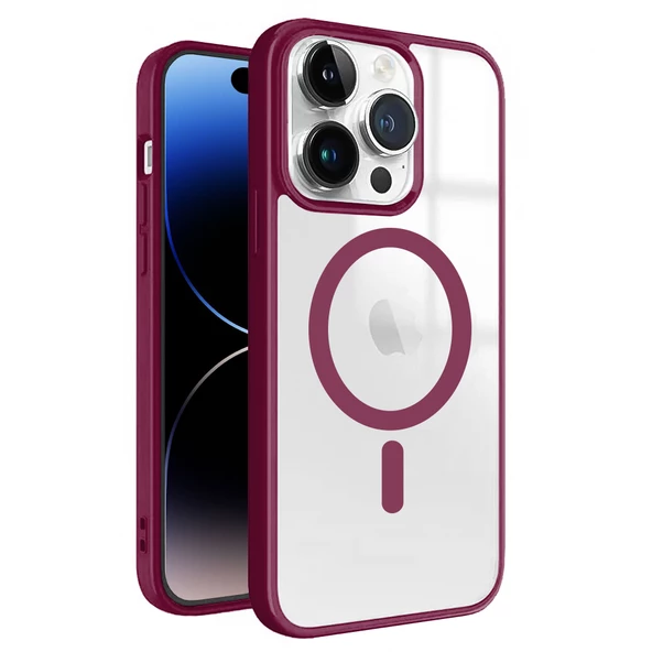 iPhone 14 Pro Magsafe Özellikli Renkli Clear Case Kapak - 4