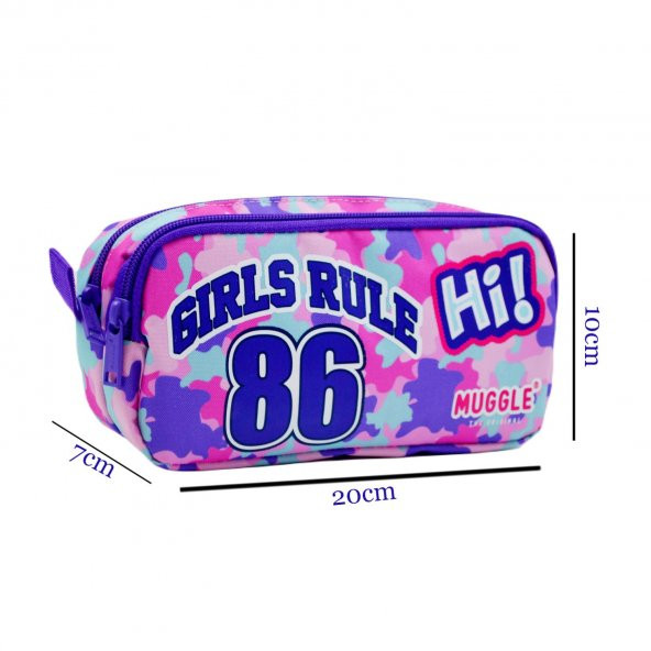 Muggle Girls Rule 2 Bölmeli Kalem Çantası MU-6849 - Resim 2