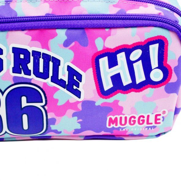 Muggle Girls Rule 2 Bölmeli Kalem Çantası MU-6849 - Resim 4