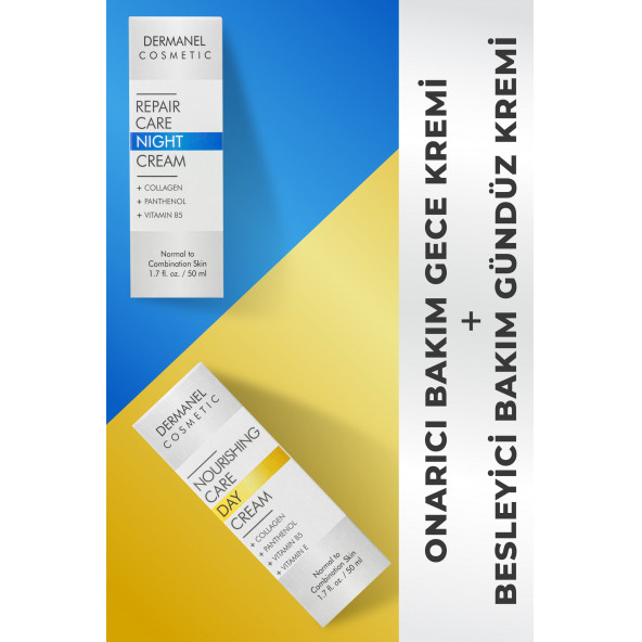 Dermanel Besleyici Bakım Gündüz Kremi+Dermanel Onarıcı Bakım Gece Kremi