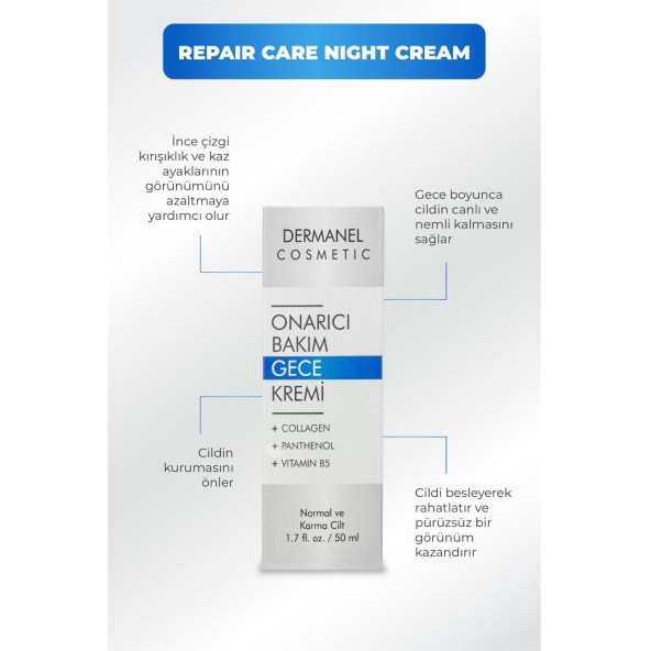 Dermanel Besleyici Bakım Gündüz Kremi+Dermanel Onarıcı Bakım Gece Kremi - 5