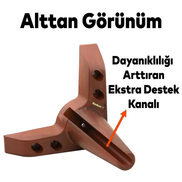 Aspen 6'lı Set Mobilya Tv Ünitesi Çekyat Koltuk Kanepe Baza Destek Ayağı Ayakları 14 Cm Ahşap Desen - 7