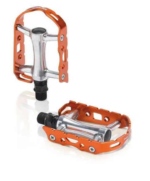 XLC Pedal MTB Ultralight PD-M15 Alüminyum Çift Taraflı Bisiklet Pedalı Gümüş Turuncu