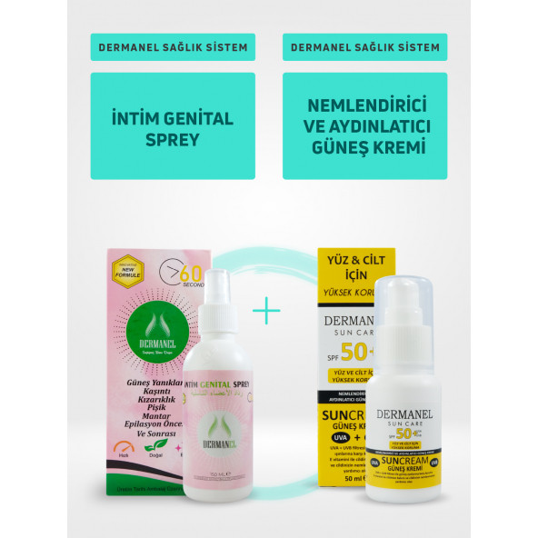 Dermanel İntim Sprey+Dermanel Nemlendirici Ve Aydınlatıcı Güneş Kremi
