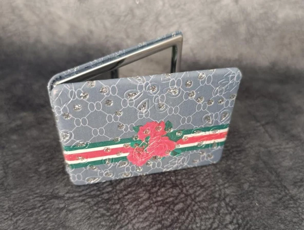 Cep Ayna Gül Makyaj Çanta Seyahat Taşınabilir Ayna Kozmetik Büyüteç Kompakt - 2