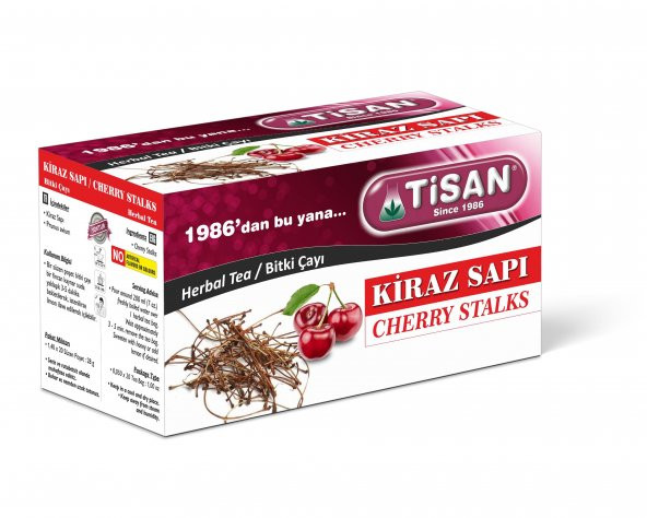 Tisan Kiraz Sapı Bitki Çayı 20 Sallama Poşet x 6 Adet - 2