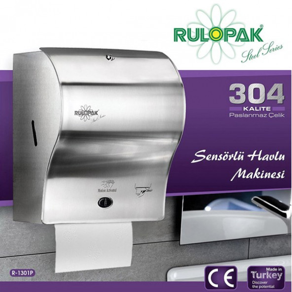 Rulopak Sensörlü Kağıt Havlu Dispenseri  Paslanmaz 21 Cm - 3