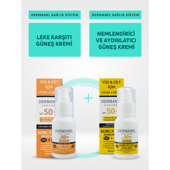 Dermanel Leke Karşıtı Güneş Kremi+Dermanel Nemlendirici Ve Aydınlatıcı Güneş Kremi