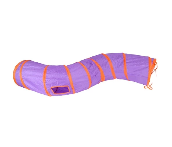 Katlanabilir Gökkuşağı Kedi Oyun Tüneli 123x25 Cm - 4