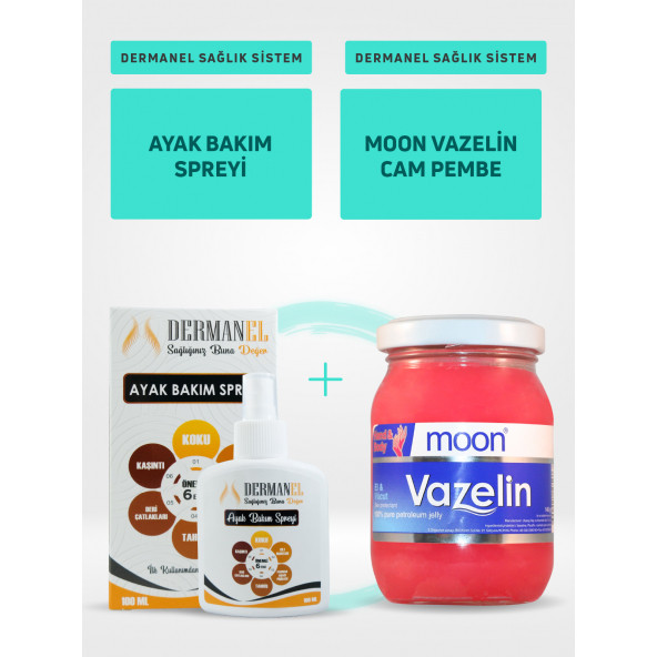 Dermanel Ayak Bakım Spreyi+Moon Vazelin Cam Pembe