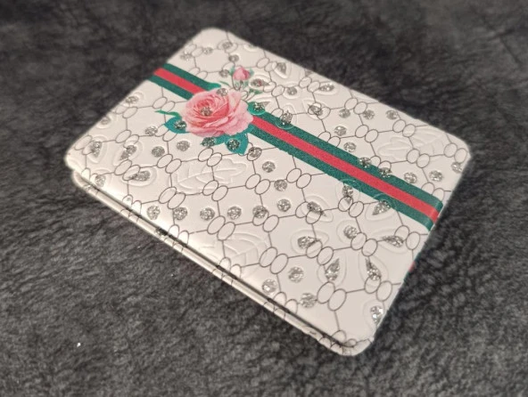 Cep Ayna Gül Makyaj Çanta Seyahat Taşınabilir Ayna Kozmetik Büyüteç Kompakt