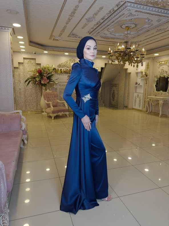 Hera Lacivert Abiye Elbise - 4