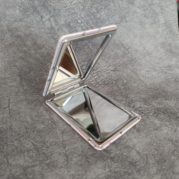 Cep Ayna Baykuş Makyaj Çanta Seyahat Taşınabilir Ayna Kozmetik Büyüteç Kompakt - Resim 3