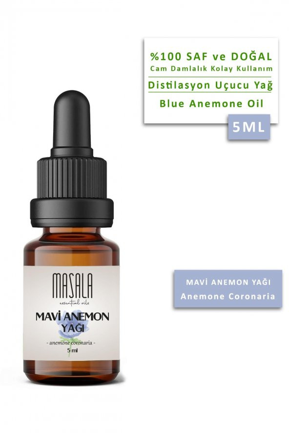 Masala Saf Mavi Anemon Yağı 5 ml. (Blue Anemon Essential Oil)