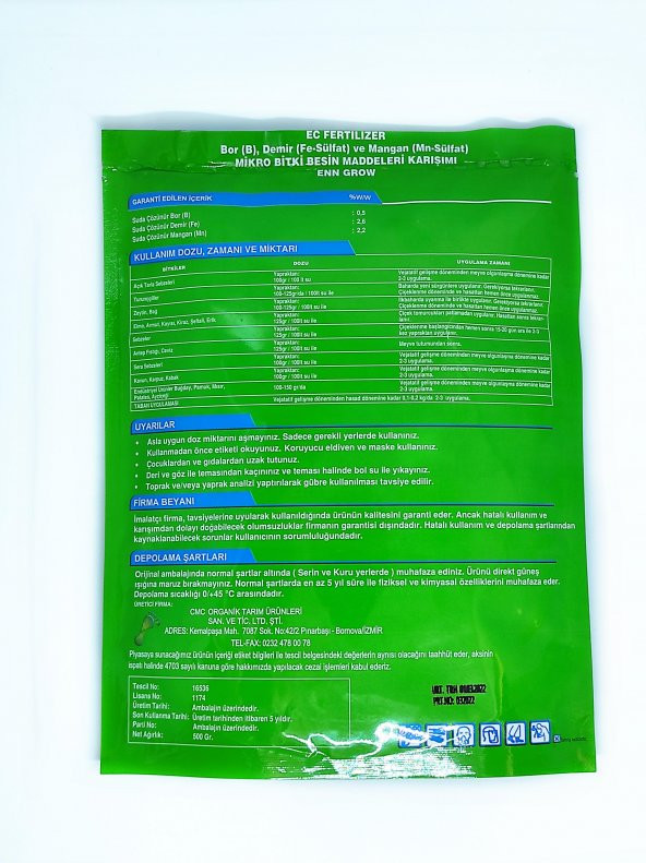 Enn Grow Mikro Bitki Besin Maddeleri 500 gr - 2