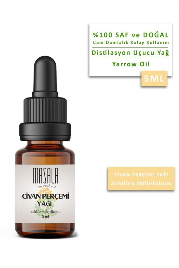 Masala Saf Civan Perçemi Yağı 5 ml. (Yarrow Essential Oil) ürün görseli