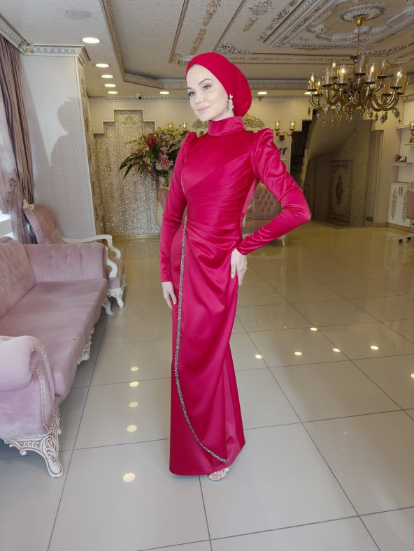 Lavin Kırmızı Abiye Elbise - 6