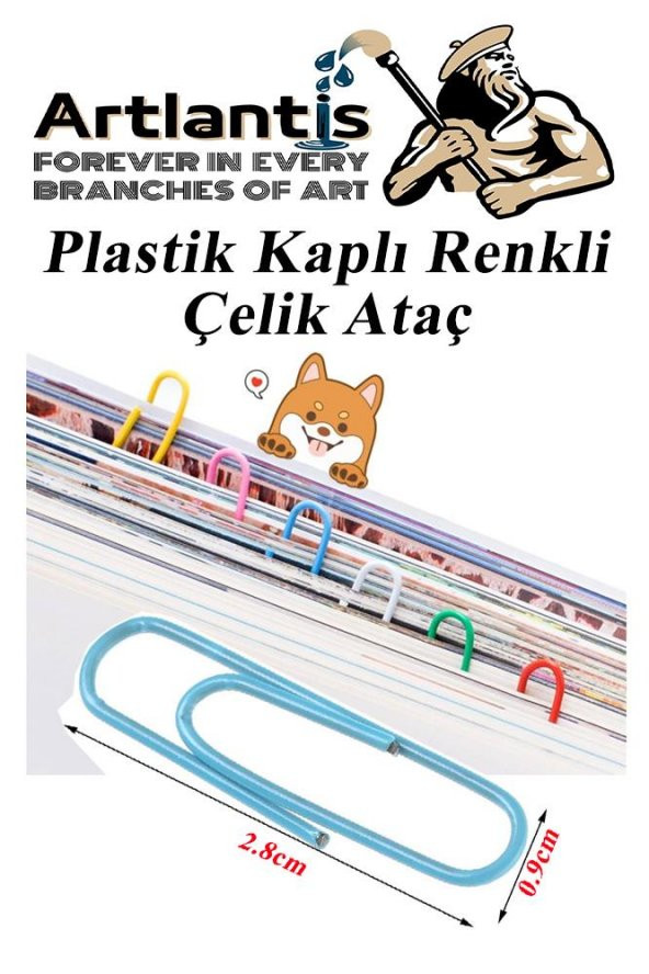 Ataç Renkli Metal Plastik Kaplama 50 Adet Orta Boy 1 Paket Ataş Okul Ofis Belge Düzenleme Paslanmaz Kaplamalı - 5