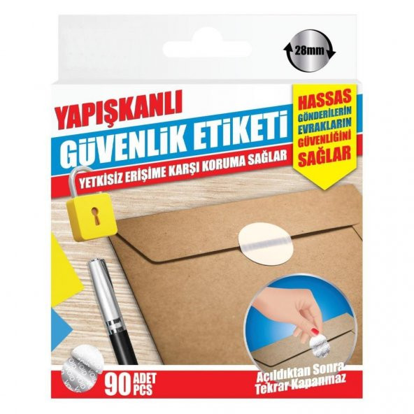 Yapışkanlı Güvenlik Etiketi Yetkisiz Erişime Karşı Koruma Sağlar 90Adet 28mm - 4