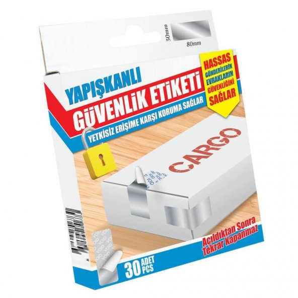 Yapışkanlı Güvenlik Etiketi Hassas Gönderilerin Evrakların Güvenkliğini Sağlar 30Ad 80x30mm - 3