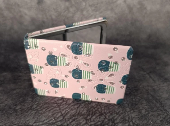 Cep Ayna Makyaj Çanta Seyahat Taşınabilir Ayna Kozmetik Büyüteç Kompakt - 2