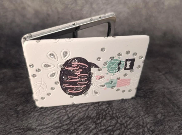 Cep Ayna Makyaj Çanta Seyahat Taşınabilir Ayna Kozmetik Büyüteç Kompakt - Resim 2