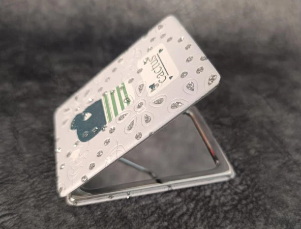 Cep Ayna Makyaj Çanta Seyahat Taşınabilir Ayna Kozmetik Büyüteç Kompakt - 4