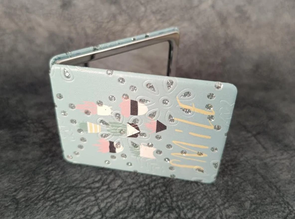 Cep Ayna Makyaj Çanta Seyahat Taşınabilir Ayna Kozmetik Büyüteç Kompakt - 2