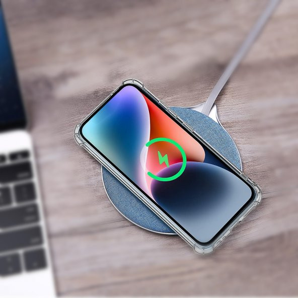 iPhone 14 Pro Max Kılıf Round Seri Köşe Korumalı Şeffaf Silikon Kapak - 3