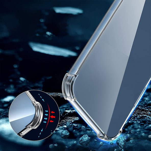 iPhone 14 Pro Max Kılıf Round Seri Köşe Korumalı Şeffaf Silikon Kapak - 6
