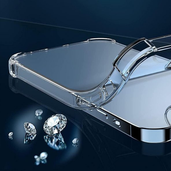 iPhone 14 Pro Max Kılıf Round Seri Köşe Korumalı Şeffaf Silikon Kapak - 7